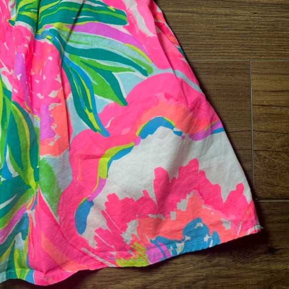 Lilly Pulitzer Girls Brit Dress Paradise Bound Ruffle Purple Pockets Size XS 2-3 - Picture 5 of 13